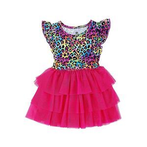 Bums & Roses Girls  Roarin' Rainbow Tulle Tutu Dress, Multicolor